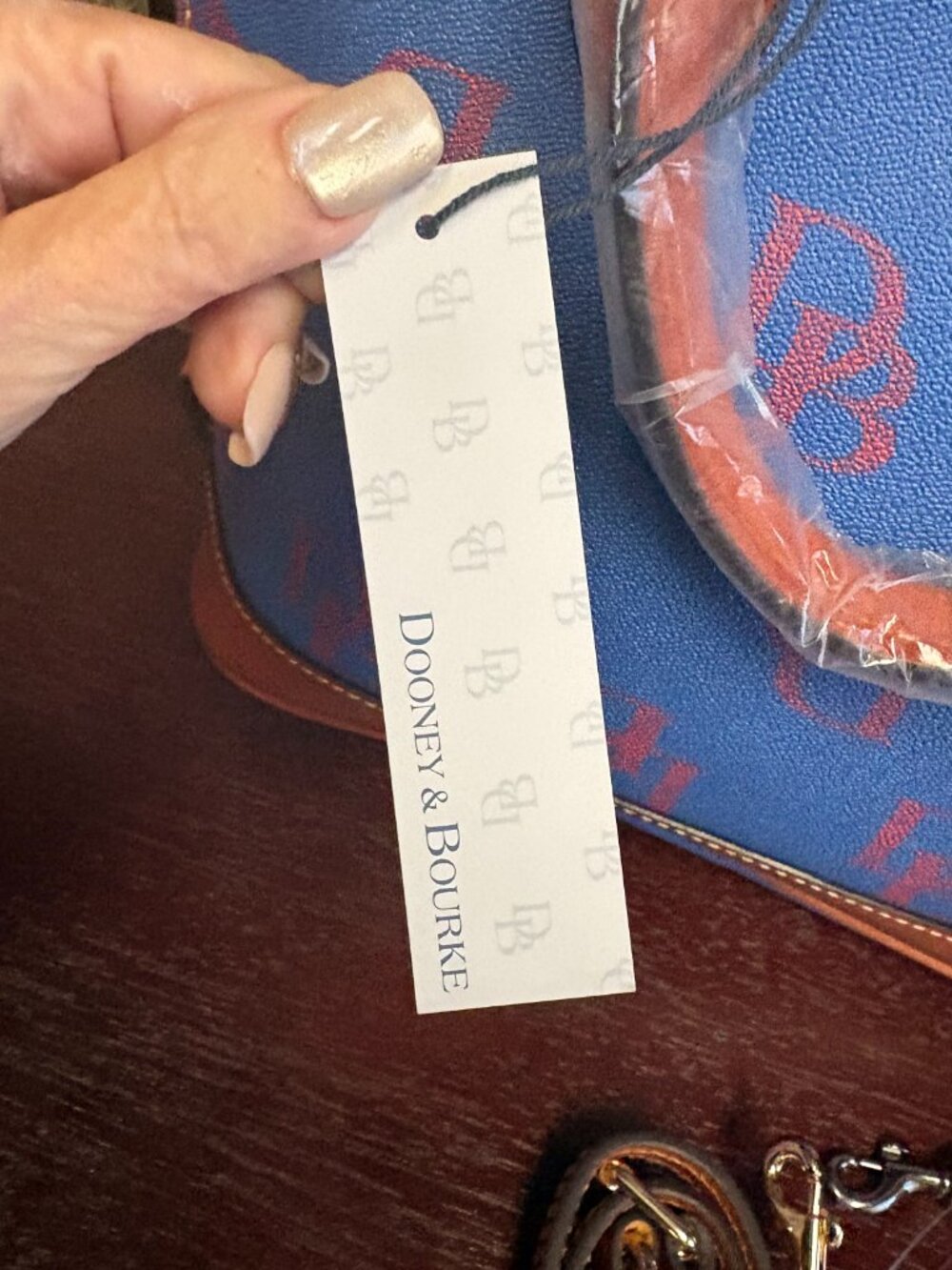 Dooney & Bourke Zip Zip Satchel • Blue DB Monogram • NWT • Exclusive • MSRP $298 - Picture 3 of 13